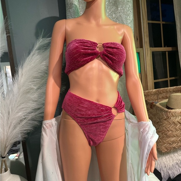 Velvet Twist Bikini Set in Pink - Picture 1 of 8